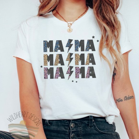 Mama Graphic T-shirt, Retro Mama Tee, Maternity Shirt - White - Picture 2 of 3